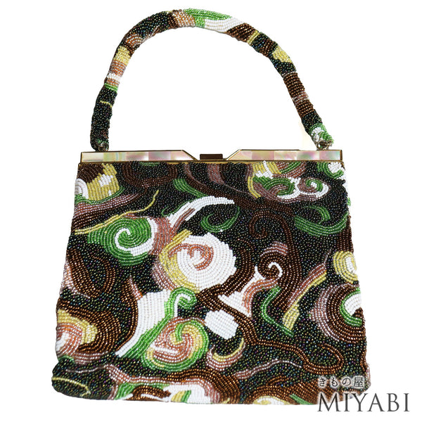バッグ 多色 ビーズ Aランク ビーズバック 抽象柄