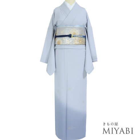 色留袖 リサイクル 身丈168.8cm 裄68.8cm 袷 違い矢柄 グレー LLサイズ 一つ紋 正絹 広衿 Aランク