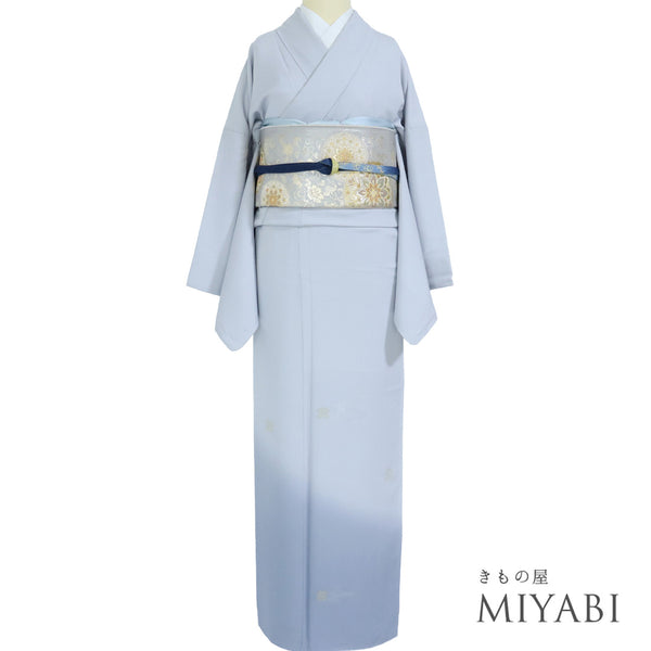 色留袖 リサイクル 身丈168.8cm 裄68.8cm 袷 違い矢柄 グレー LLサイズ 一つ紋 正絹 広衿 Aランク