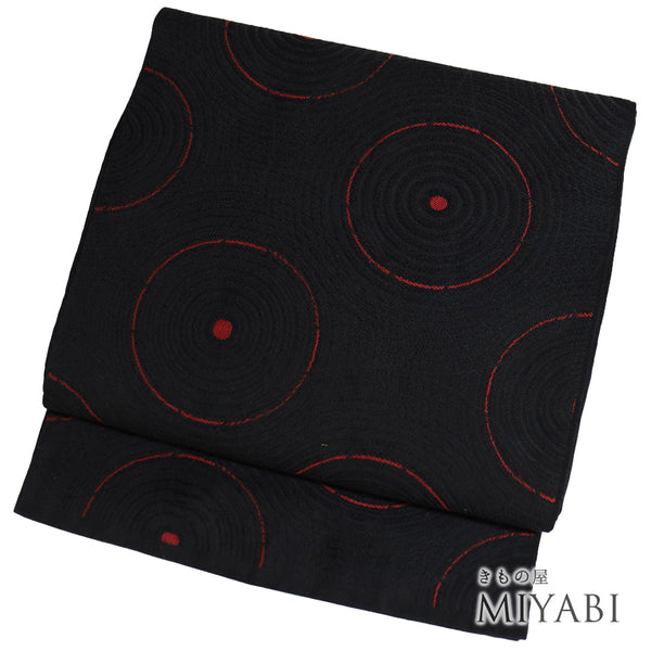 袋帯 リサイクル 帯丈420cm 六通 抽象柄 ブラック Sサイズ 正絹 Sランク お洒落