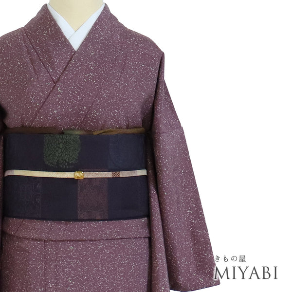 紬 リサイクル 身丈159.6cm 裄64.4cm 袷 牛首紬 たたき柄 レッド Mサイズ お洒落 落款 証紙 正絹 広衿 Sランク