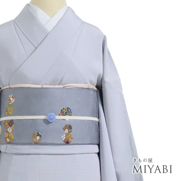 小紋 リサイクル 身丈152cm 裄64.4cm 袷 幾何学柄 多色 Sサイズ お洒落 一つ紋 正絹 広衿 Sランク