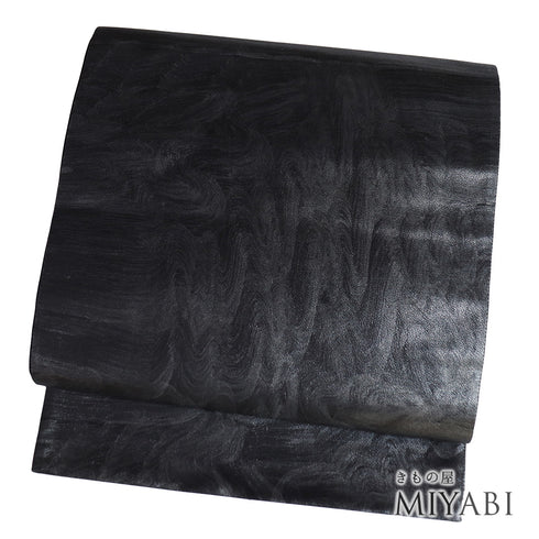 袋帯 リサイクル 帯丈428cm 六通 墨流し ブラック Sサイズ 正絹 新品・未使用品 お洒落