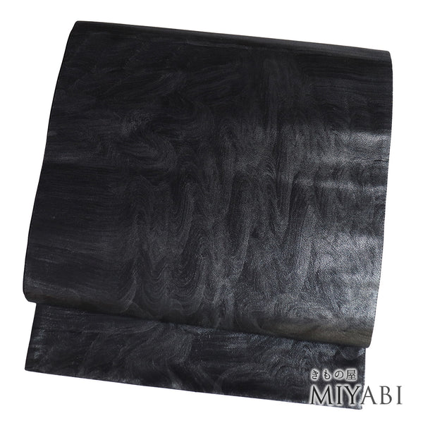 袋帯 リサイクル 帯丈428cm 六通 墨流し ブラック Sサイズ 正絹 新品・未使用品 お洒落