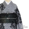小紋 リサイクル 身丈165.5cm 裄68cm 単衣 菊柄 地紋 パールトーン加工 後身頃居敷当て付き グレー LLサイズ お洒落 カジュアル 正絹 広衿 Sランク