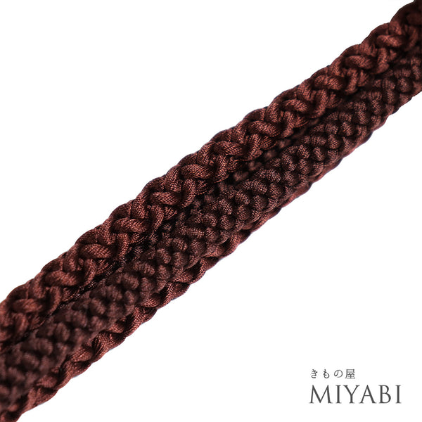 帯締め リサイクル カジュアル 手組紐 ブラウン 正絹 新品・未使用品