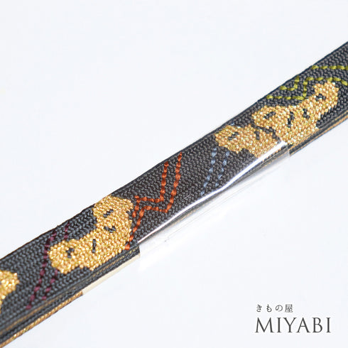 帯締め リサイクル セミフォーマル 平組紐 グリーン 正絹 新品・未使用品