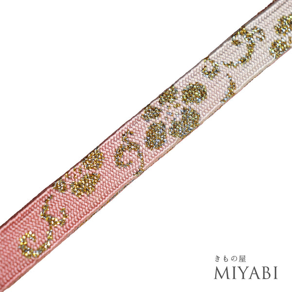 帯締め リサイクル セミフォーマル 平組紐 ピンク 正絹 新品・未使用品