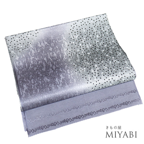 帯揚げ リサイクル お洒落 ちりめん 正絹 ブルー ドットにぼかし柄 新品・未使用品 AG-1229