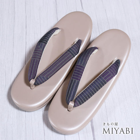 草履 新品 パープル 新品・未使用品 大島紬