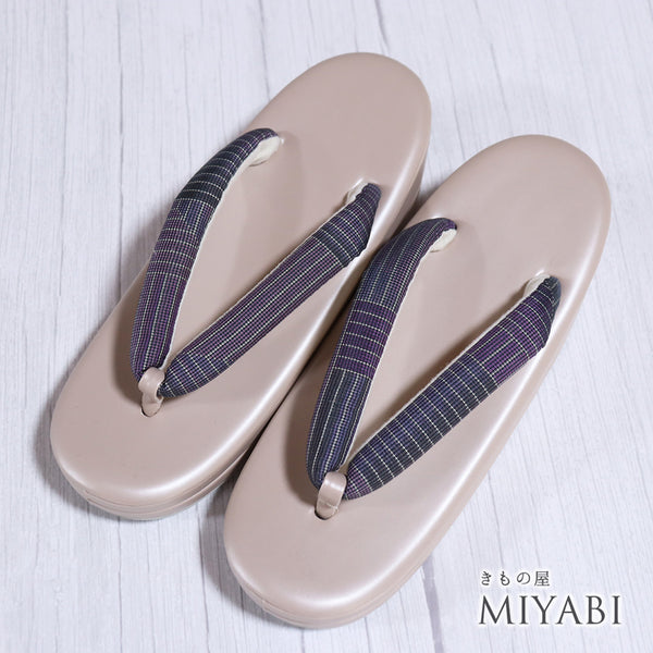 草履 新品 パープル 新品・未使用品 大島紬