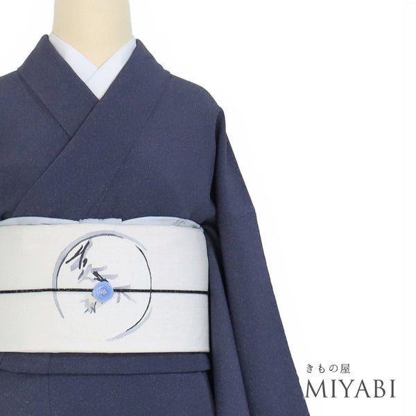 小紋 リサイクル 身丈156.5cm 裄63.6cm 袷 たたき柄 ネイビー Mサイズ お洒落 正絹 広衿 Sランク