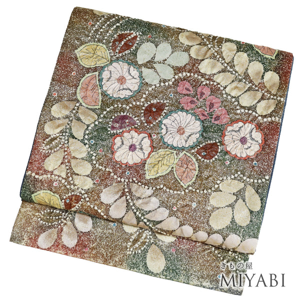 袋帯 リサイクル 帯丈422cm ポイント柄 辻が花 多色 Sサイズ 正絹 新品・未使用品 お洒落