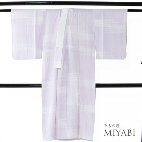 長襦袢 リサイクル 長襦袢 身丈126cm 裄62.6cm 袷 ぼかし柄 後身頃居敷当て付き パープル Sサイズ 正絹 Aランク