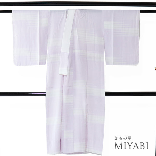 長襦袢 リサイクル 長襦袢 身丈126cm 裄62.6cm 袷 ぼかし柄 後身頃居敷当て付き パープル Sサイズ 正絹 Aランク