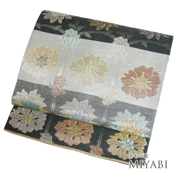 袋帯 帯丈432cm 六通 花柄 多色 Sサイズ 正絹 Sランク お洒落