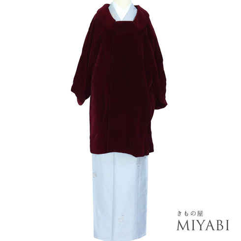 コート リサイクル 身丈86cm 裄65cm 袷 ベルベット ラグラン袖 レッド Mサイズ カジュアル 不明 Sランク