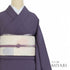 色無地 リサイクル 身丈161cm 裄65.6cm 袷 パープル Lサイズ セミフォーマル お洒落 一つ紋 正絹 広衿 地紋なし Sランク