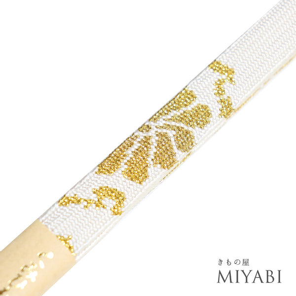 帯締め セミフォーマル 平組紐 ホワイト 正絹 新品・未使用品