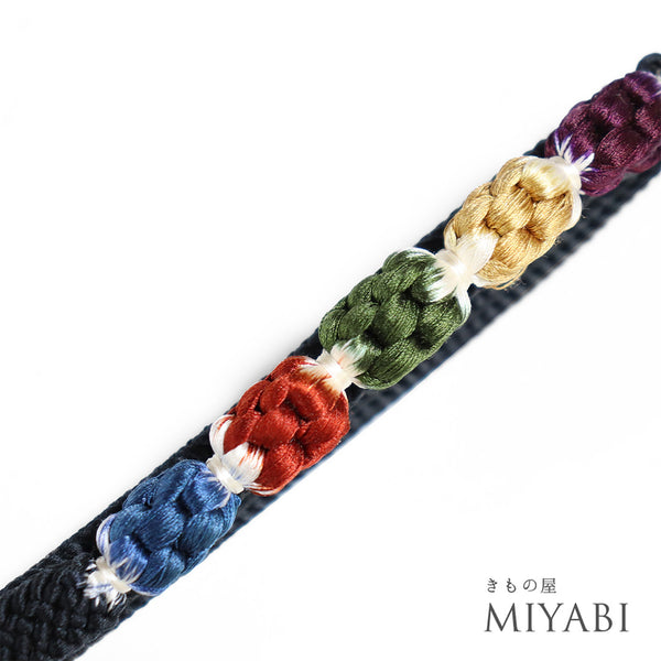 帯締め リサイクル お洒落 手組紐 ブラック 正絹 新品・未使用品