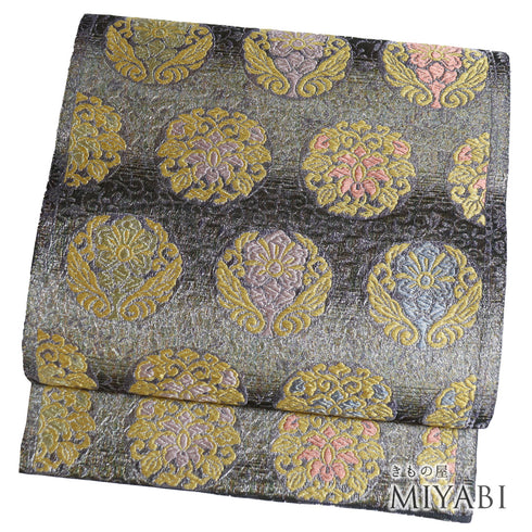 袋帯 リサイクル 帯丈438cm 六通 華文 多色 Mサイズ 正絹 Sランク フォーマル セミフォーマル