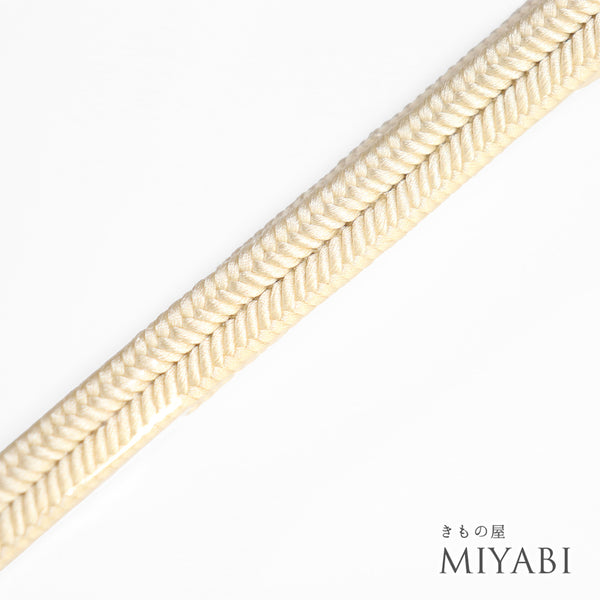 帯締め リサイクル カジュアル 手組紐 ベージュ 正絹 新品・未使用品