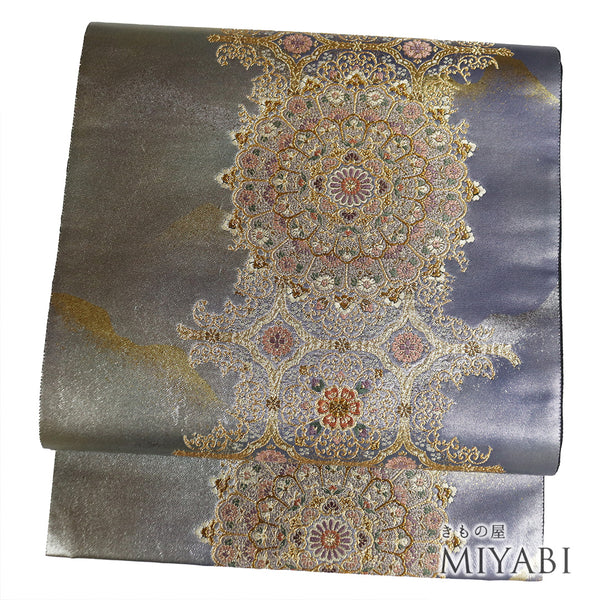 袋帯 リサイクル 帯丈438cm 六通 宝相華紋柄 ぼかし 多色 Mサイズ 正絹 新品・未使用品 フォーマル