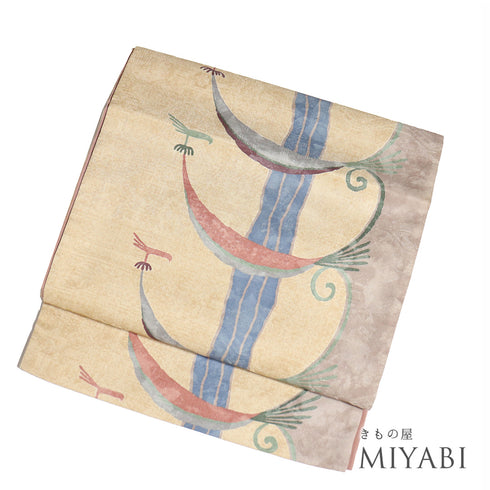 袋名古屋帯 リサイクル 帯丈352cm 全通 多色 Sサイズ 正絹 Sランク お洒落 カジュアル