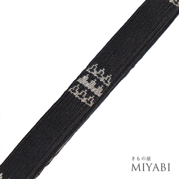 帯締め 平組紐 ブラック 正絹 新品・未使用品