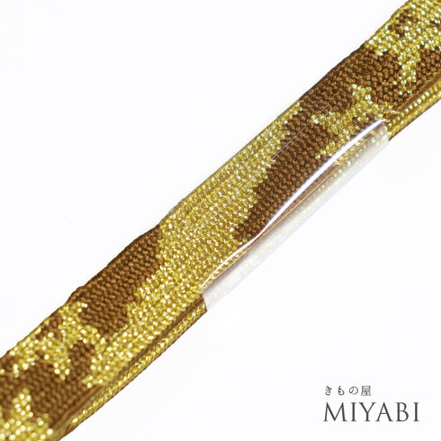 帯締め リサイクル セミフォーマル 平組紐 ブラウン 正絹 新品・未使用品