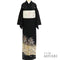 黒留袖 リサイクル 夏着物 身丈168.3cm 裄68.4cm 絽 萩柄 桔梗柄 比翼無し 箔加工 ブラック LLサイズ フォーマル 五つ紋 正絹 広衿 Sランク