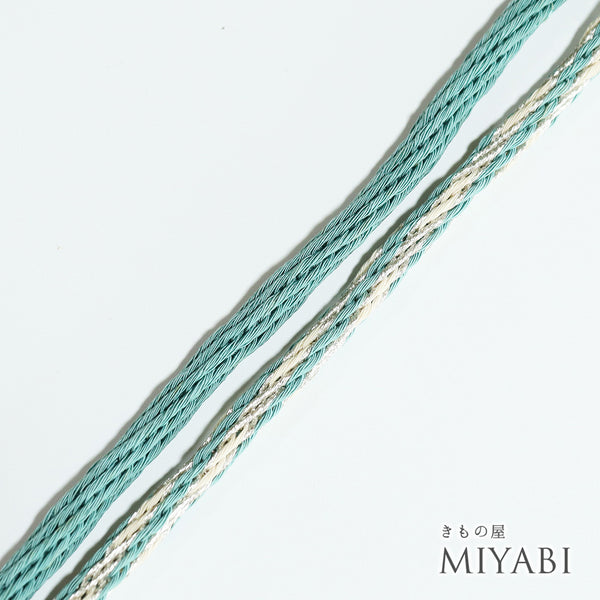 帯締め リサイクル 丸組紐 ブルー 正絹 新品・未使用品 夏物