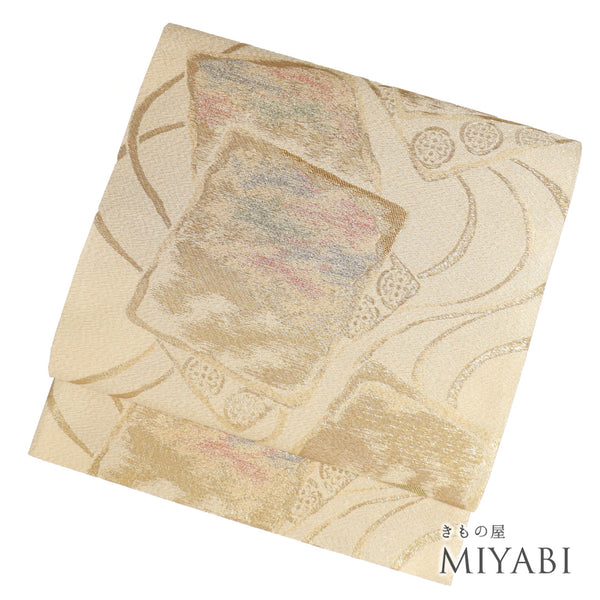 袋帯 リサイクル 帯丈436cm 六通 貴籐つづれ ゴールド Mサイズ 正絹 Sランク セミフォーマル お洒落