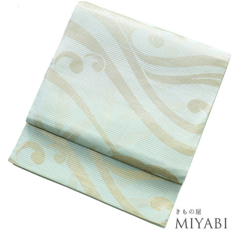 袋帯 リサイクル 帯丈432cm 六通 波模様 川島織物 ブルー Sサイズ 正絹 Sランク フォーマル お洒落