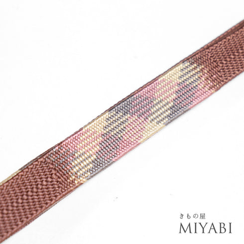 帯締め リサイクル 平組紐 ブラウン 正絹 新品・未使用品