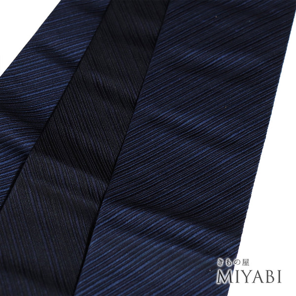角帯 リサイクル 帯丈390cm 全通 博多織 ネイビー SSサイズ 正絹 Sランク カジュアル お洒落