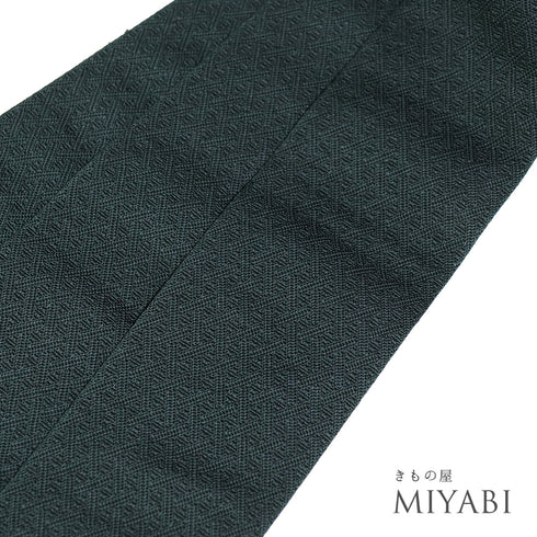 角帯 リサイクル 帯丈396cm 全通 本場筑前博多織 グリーン SSサイズ 正絹 未使用品 カジュアル お洒落