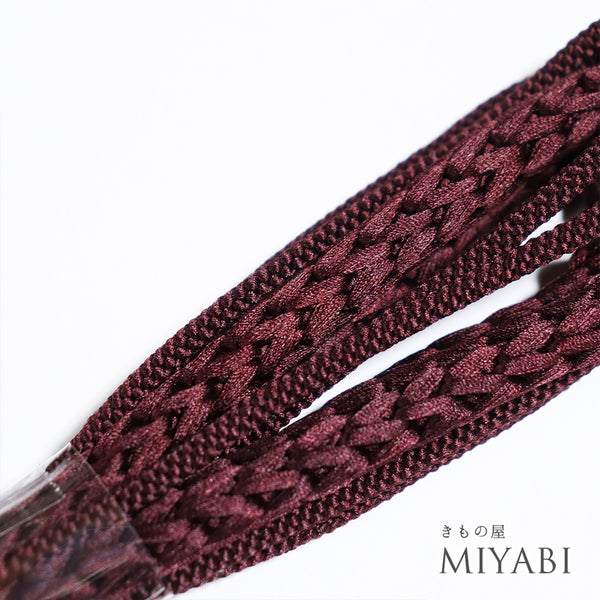 帯締め カジュアル 丸組紐 パープル 正絹 新品・未使用品