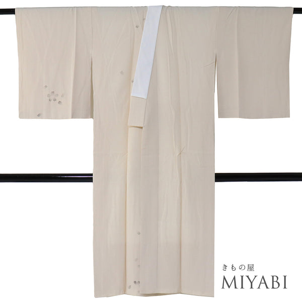 長襦袢 リサイクル 身丈124.7cm 裄64.2cm 袷 桜柄 ベージュ Sサイズ 正絹 Sランク