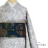 紬 リサイクル 身丈152.3cm 裄62.8cm 袷 デザイン菱模様 草花柄 グレー Sサイズ お洒落 カジュアル 正絹 広衿 Aランク