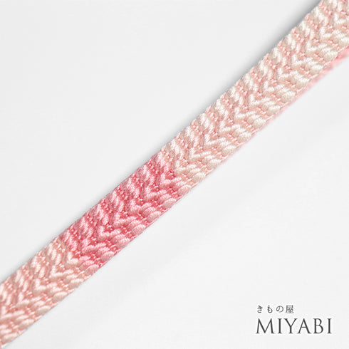 帯締め リサイクル 手組紐 ピンク 正絹 新品・未使用品