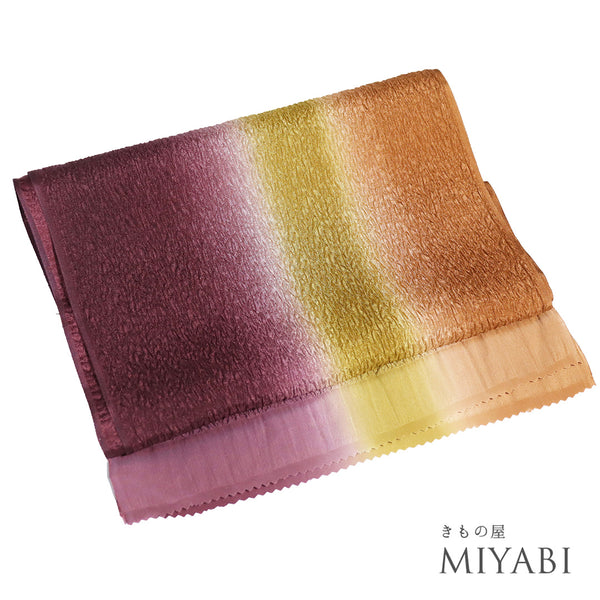 帯揚げ リサイクル お洒落 ちりめん 正絹 多色 縦ぼかし柄 新品・未使用品 AG-1226