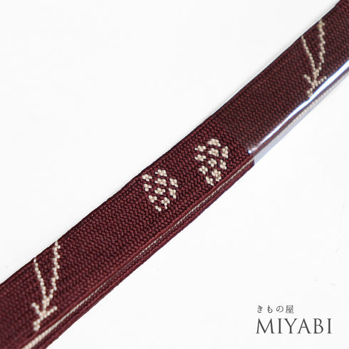 帯締め リサイクル お洒落 平組紐 レッド 正絹 新品・未使用品