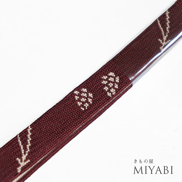 帯締め リサイクル お洒落 平組紐 レッド 正絹 新品・未使用品