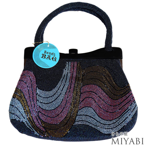 バッグ ネイビー ビーズ Sランク ビーズバック