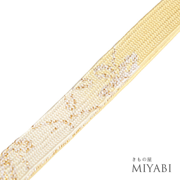 帯締め リサイクル お洒落 平組紐 イエロー 正絹 新品・未使用品