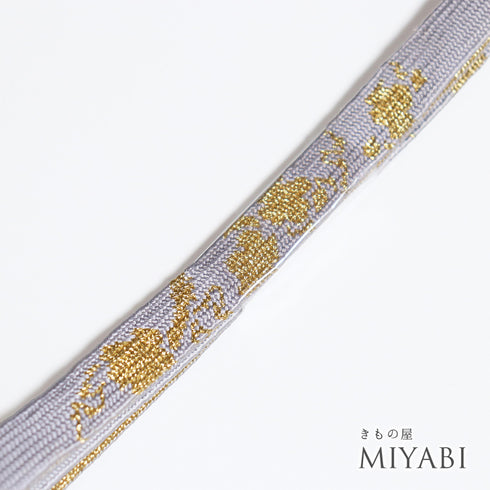 帯締め リサイクル セミフォーマル 平組紐 パープル 正絹 新品・未使用品