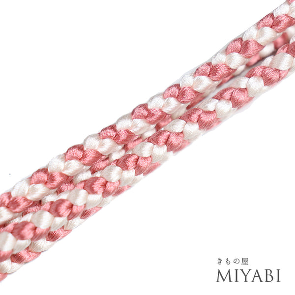 帯締め リサイクル カジュアル 丸組紐 ピンク 正絹 新品・未使用品