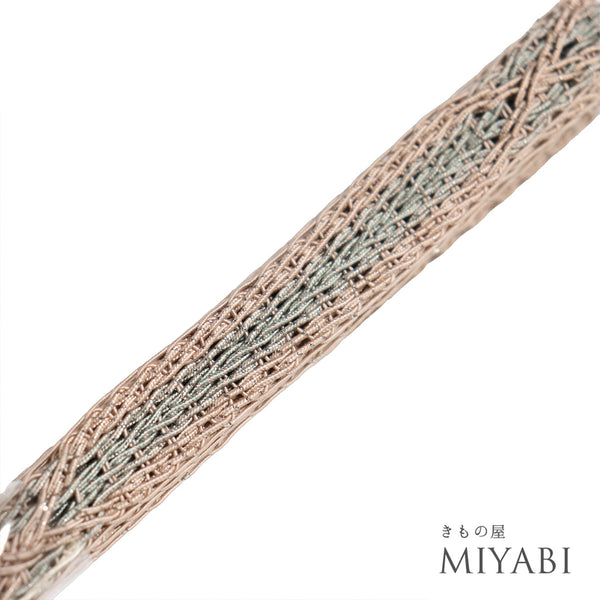 帯締め リサイクル 手組紐 ベージュ 正絹 新品・未使用品 夏物