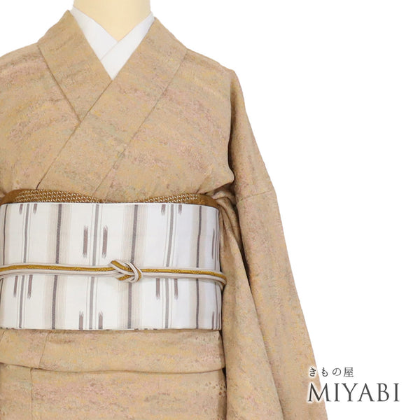 小紋 リサイクル 身丈154.8cm 裄65.2cm 袷 地紋色彩 陶彩染技法 陶芸家加藤唐九郎 多色 Sサイズ お洒落 正絹 広衿 Sランク